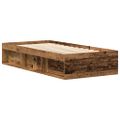 vidaXL Posteľný rám bez matraca staré drevo 100x200cm kompozitné drevo