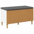 vidaXL Predsieňová lavica s vankúšom s úložiskom Biely 80 x 38 x 46 cm