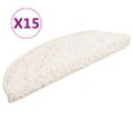 vidaXL Schodové rohože 15 ks 56x17x3 cm biele polkruhové