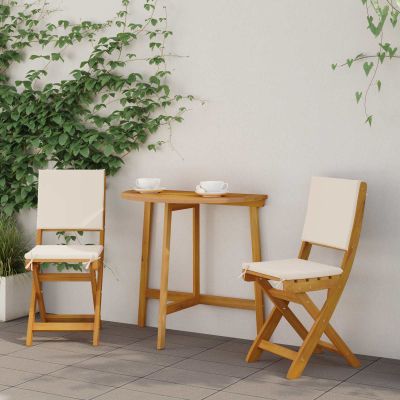 vidaXL Záhradné bistro stoličky 2 ks Krémovo biela