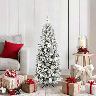 vidaXL Umelý vianočný stromček Biela 120 cm PVC a plast a oceľ a PE