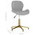 335040 vidaXL Swivel Dining Chair Light Grey Velvet