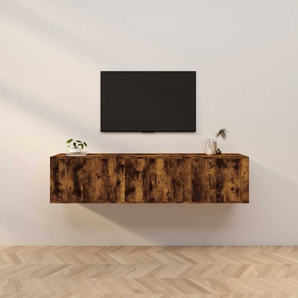 vidaXL Nástenné TV skrinky 3 ks dymový dub 57x34,5x40 cm