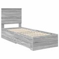 vidaXL Rám postele Sivý Sonoma a striebro 70 x 190 cm Kompozitné drevo