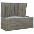 vidaXL Záhradný úložný box sivý 180x90x70 cm polyratanový