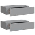 vidaXL Zásuvkové police nástenné 2 ks sivé 40x23,5x10 cm MDF
