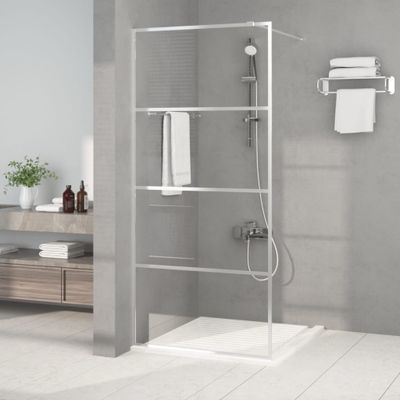 vidaXL Sprchová zástena strieborná 90x195 cm priehľadné ESG sklo