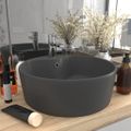 vidaXL Luxusné umývadlo, prepad, matné tmavosivé 36x13 cm, keramika