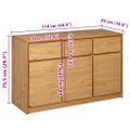 vidaXL Komoda SAUDA dub 114x43x75,5 cm borovicový masív