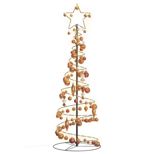 vidaXL LED vianočný stromček s ozdobami 100 LED teplá biela 150 cm
