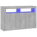 vidaXL Komoda s LED svetlami, sivá sonoma 115,5x30x75 cm