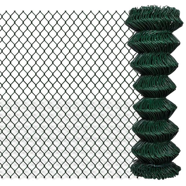 vidaXL Drôtené pletivo, oceľ 1,25x15 m, zelené