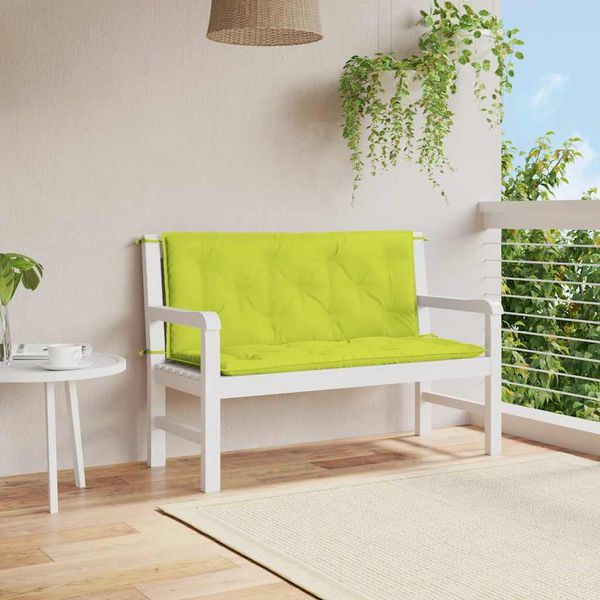 vidaXL Podložka na záhradnú lavicu, jasnozelená 120x(50+50)x7cm oxford
