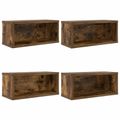 vidaXL Roh na skladovanie CD 4 ks Dymový dub 40 x 17 x 17 cm