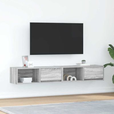 vidaXL TV stolíky 2 ks sivý dub sonoma 80x31x25,5 cm spracované drevo