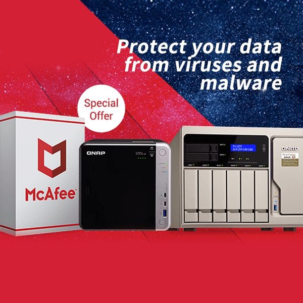 QNAP LS-MCAFEE-2Y - McAfee antivírus 2 roky license, Physical Package