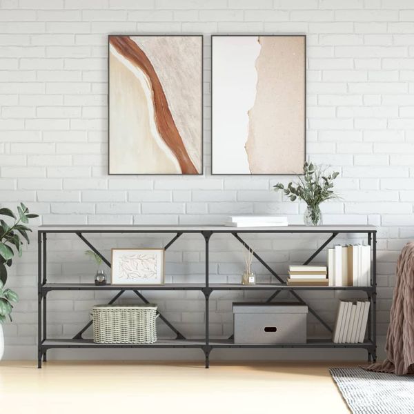 vidaXL Konferenčný stolík sivý sonoma 180x30x75cm kompoz. drevo železo