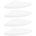 vidaXL Plávajúce rohové police 4 ks, lesklé biele 35x35x3,8 cm, MDF
