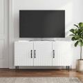 vidaXL TV skrinka Biela s vysokým leskom 99 x 34,5 x 50 cm