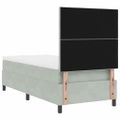 vidaXL Posteľ s pružinovým rámom Svetlosivá 90 x 200 cm Zamat