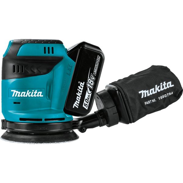 Makita Aku excentrická brúska Li-ion LXT 18V/5,0Ah,Makpac