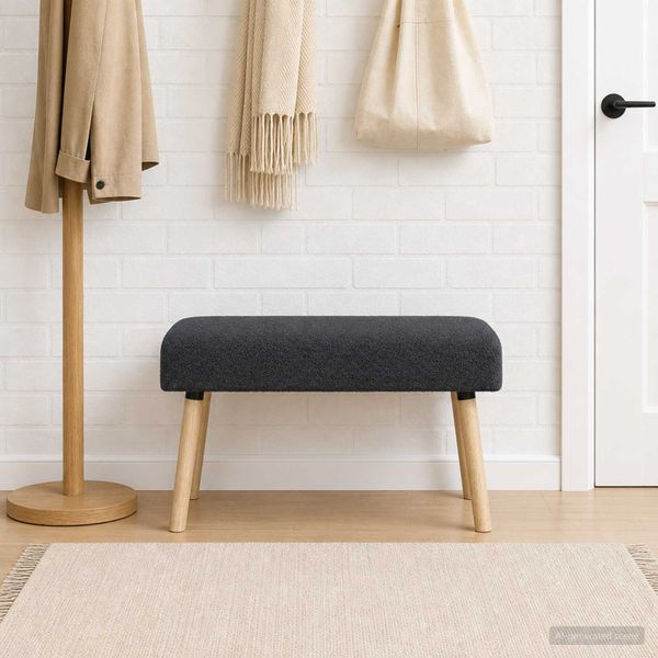 vidaXL lavička Jednofarebný Tmavosivá 80 x 40 x 46 cm Bouclé