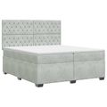 vidaXL Posteľ boxspring s matracom Svetlosivá 200 x 200 cm Zamat