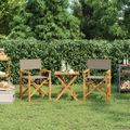 vidaXL Riaditeľská stolička 100% polyester a masívny teak