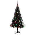 vidaXL Vianočný stromček Čierna 150 cm PVC