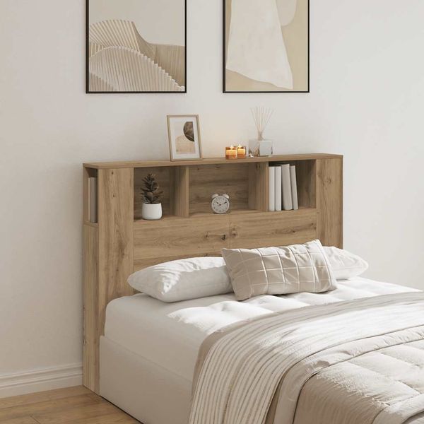 vidaXL Skrinka s čelom postele, dubový remeselník, 140x18,5x102,5 cm, imitácia dreva