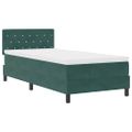 vidaXL Posteľ s pružinovým rámom Tmavozelená 90 x 190 cm Zamat