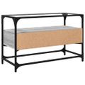 vidaXL TV skrinka sklenená doska sivá sonoma 80x35x51 cm kompoz. drevo