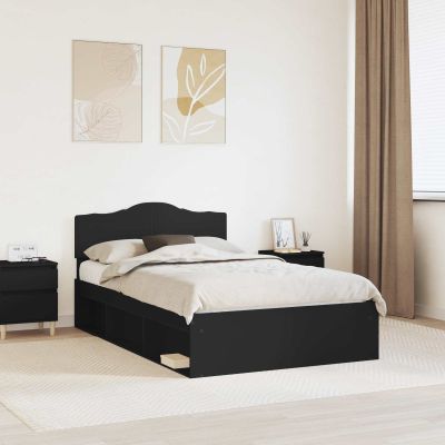 vidaXL Rám postele Čierna 120 x 190 cm Masívne borovicové drevo