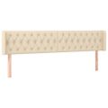 vidaXL Čelo postele so záhybmi krémový 203x16x78/88 cm látka