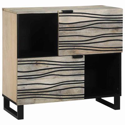 vidaXL Servírovacia skriňa Biela 80 x 33 x 75 cm mangový masív