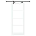 vidaXL Posuvné dvere Biela 83 x 211 cm Masívne borovicové drevo a sklo