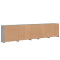 vidaXL Komoda s LED svetlami sivá sonoma 283x37x67 cm