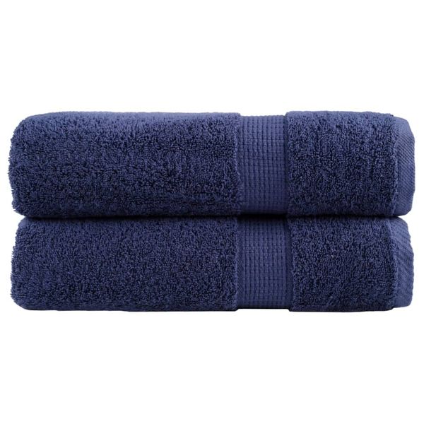 vidaXL Prémiové utierky na ruky SOLUND 2 ks námornícka modrá 50x100 cm 600 g/m²