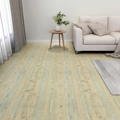 vidaXL Podlahové dosky 5,11 m² 55 pcs PVC Biela a svetlohnedá
