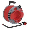 Predlžovací kábel EMOS P19150 na bubne 50 m / 1 zásuvka / červený / PVC / 230 V / 1,5 mm2