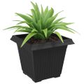 vidaXL Štvorcový črepník na kvety 6 ks Čierna 38 x 38 x 30 cm Plast