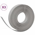 vidaXL Záhradné obruby 3 ks sivé 10 m 10 cm polyetylén
