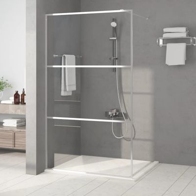 vidaXL Sprchová zástena strieborná 115x195 cm priehľadné ESG sklo