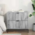 vidaXL Nočný stolík Sivý dub sonoma 63.5 x 36 x 61 cm Kompozitné drevo