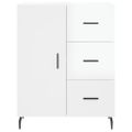 vidaXL Vysoká skrinka lesklá biela 69,5x34x180 cm spracované drevo