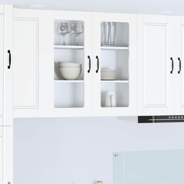 vidaXL Nástenný sklenený kabinet PORTO Biela 80 x 31 x 80 cm