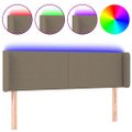 vidaXL Čelo postele s LED sivohnedé 147x16x78/88 cm látka