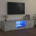 vidaXL TV skrinka s LED svetlami betónovo-sivá 140x40x36 cm
