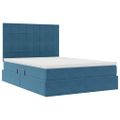 vidaXL Postel s úložným prostorem a matrací Tmavomodrá 140 x 190 cm