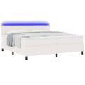 vidaXL LED box s pružinami Krémová a biela 200 x 200 cm